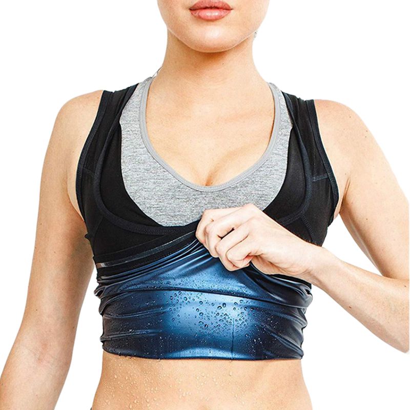 Sweat Shaper Women Men Slimming Sport Sauna Polymer Vest Weight Loss Tank Top US
